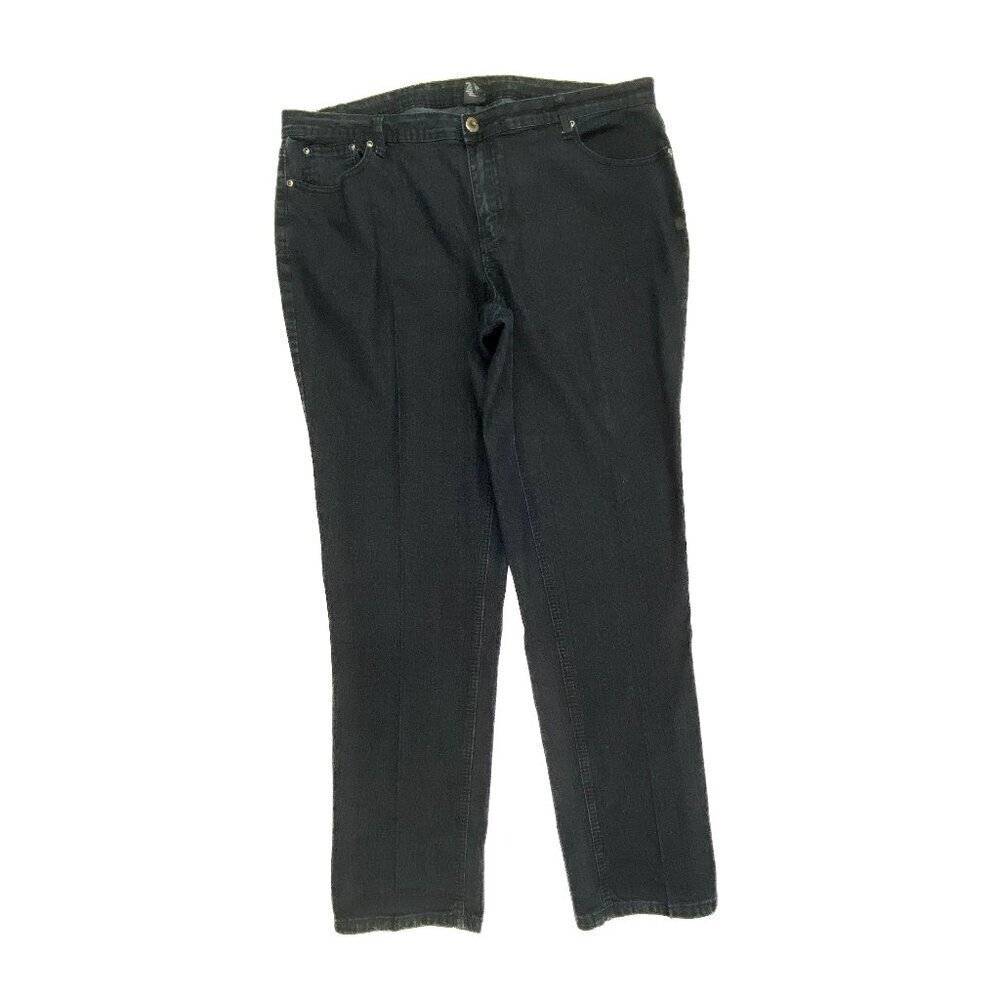 Ashley Stewart Straight Leg Women's size 20‎ Dark Wash Blue Denim Jeans